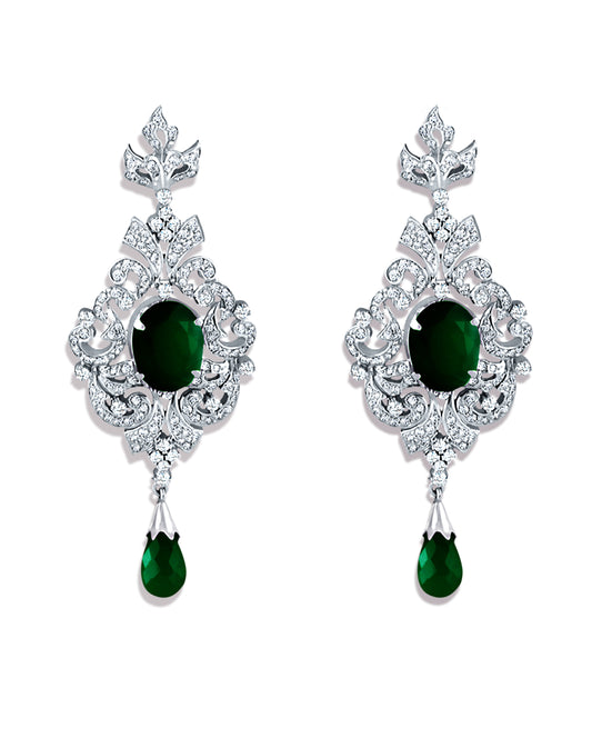 Elegant Emerald Lab-Grown Diamond Earrings